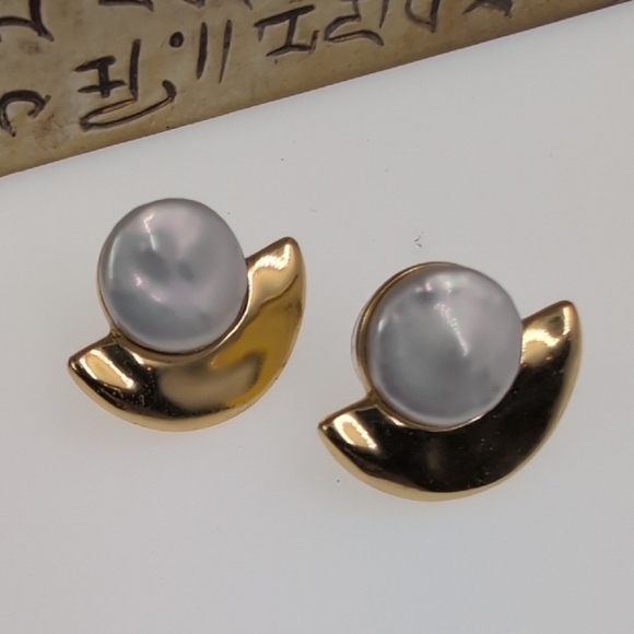 J. Crew Gold and Silver Geometric Earrings - Picture 2 of 5